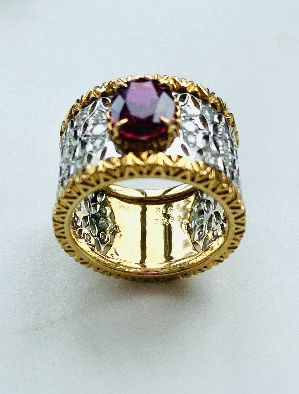 1.45ct Oval Burma Ruby 0.55ct Diamond Halo Ring — GIA Certified, Platinum