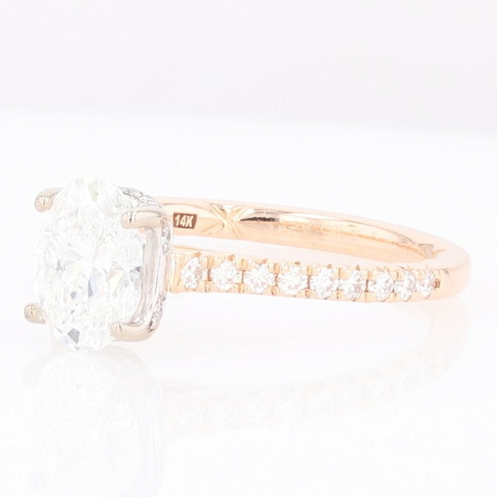 1.51ct Oval Diamond Engagement Ring — GIA Certified, 14k White Gold