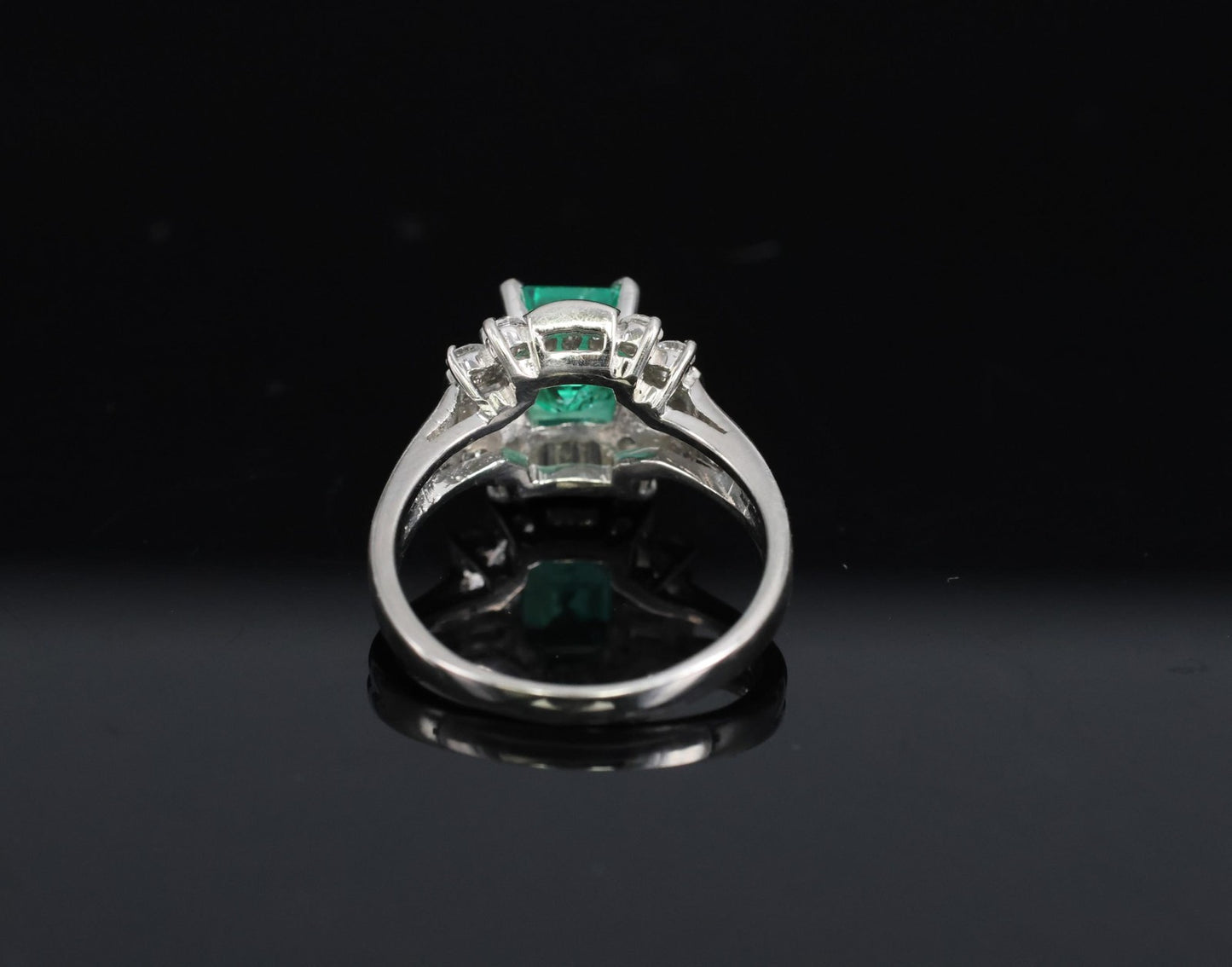 1.22ct Emerald Cut Colombian Emerald & 0.63ct Diamond Ring — GIA Certified, Platinum