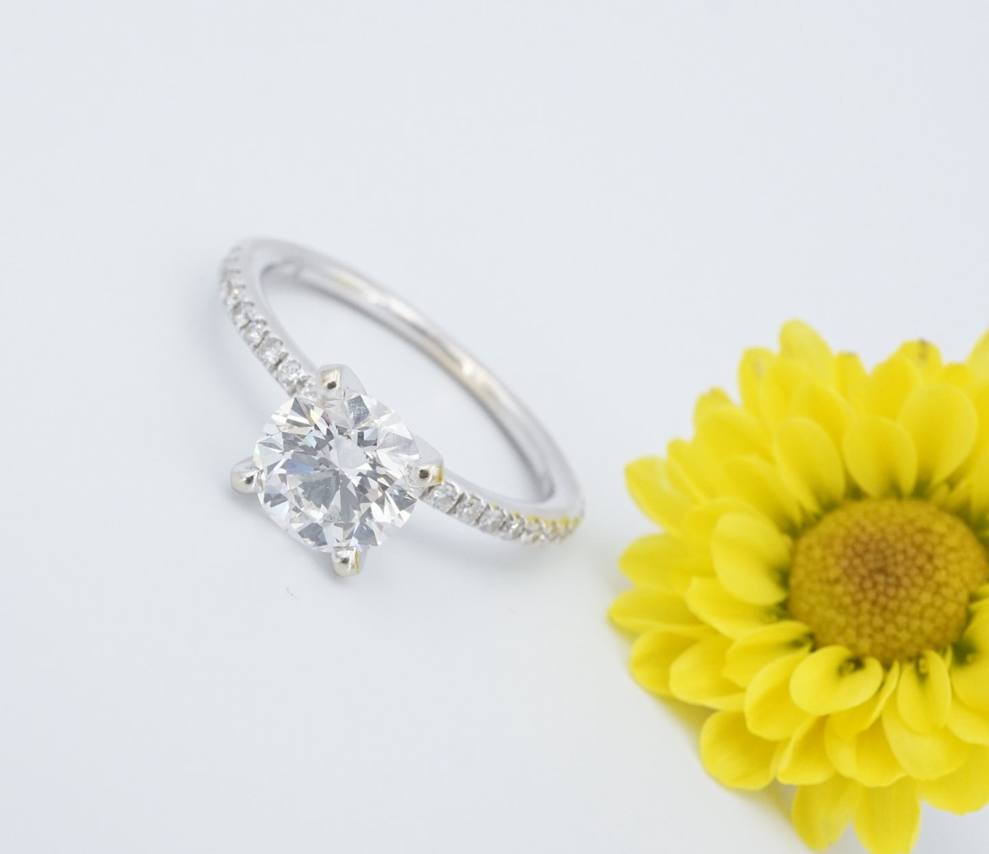 1.26ct Round Brilliant Diamond Solitaire Ring — GIA Certified, 14k White Gold
