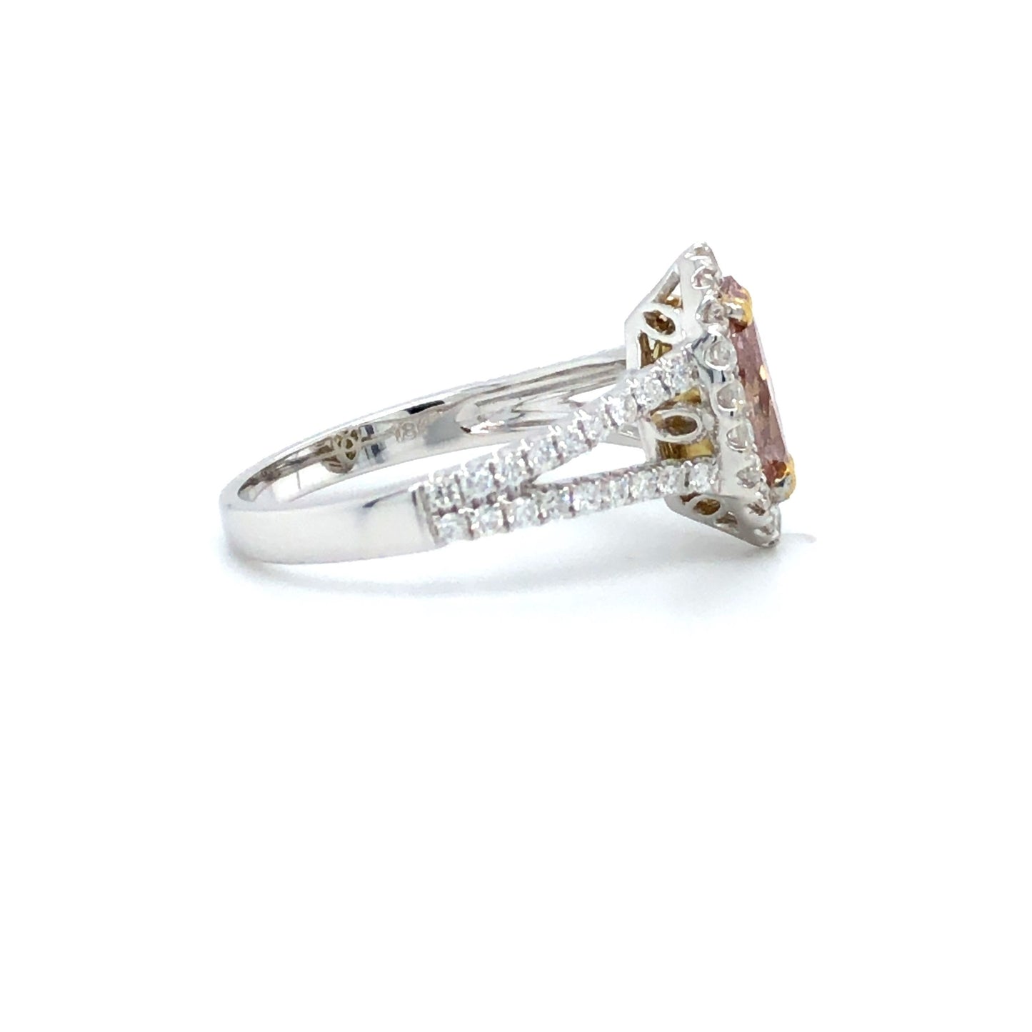1.02ct Marquise Diamond Halo Engagement Ring — GIA Certified, 18k Two-Tone Gold