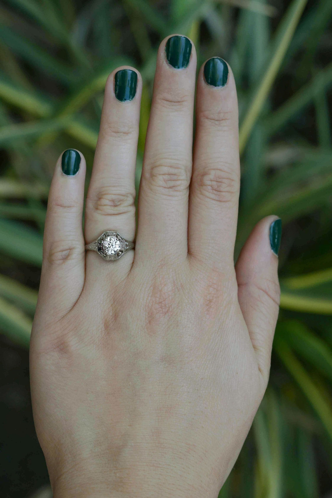 0.90ct Old Mine Cut Diamond Art Deco Ring — GIA Certified, Platinum
