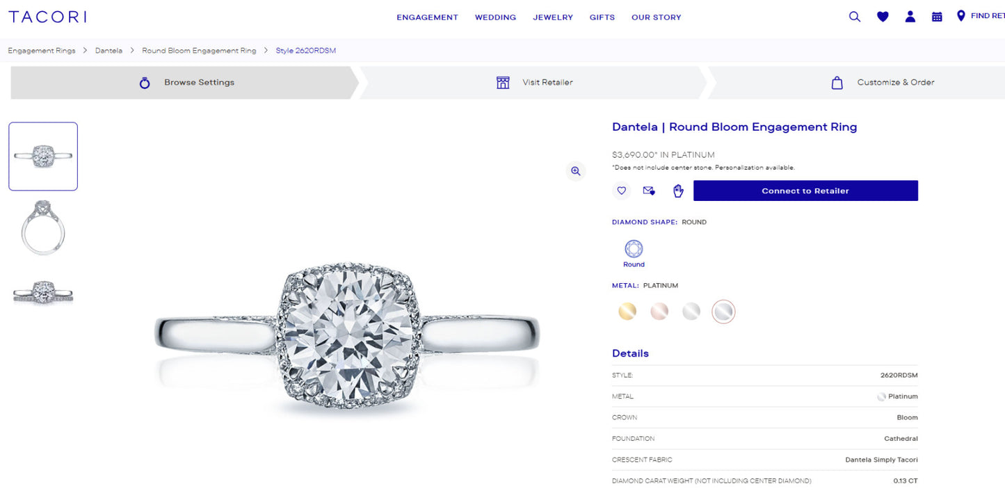 0.90ct Round Brilliant Diamond Engagement Ring — GIA Certified, Platinum