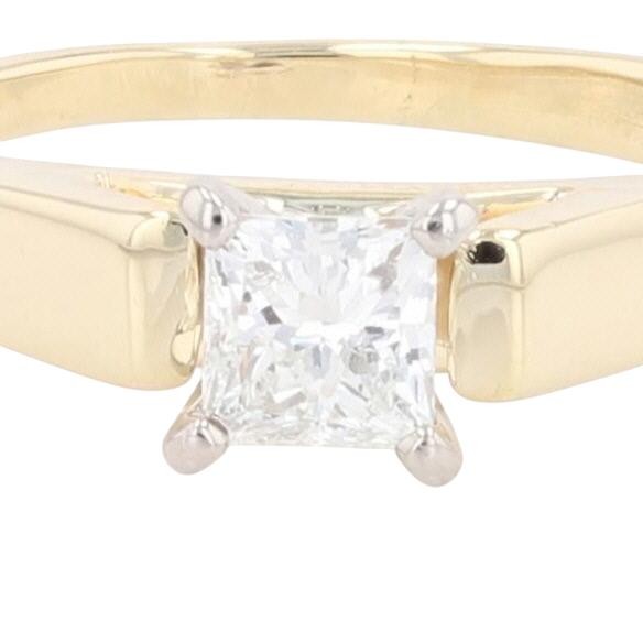 0.60ct Princess Diamond Solitaire Engagement Ring — GIA Certified, 14k Yellow Gold