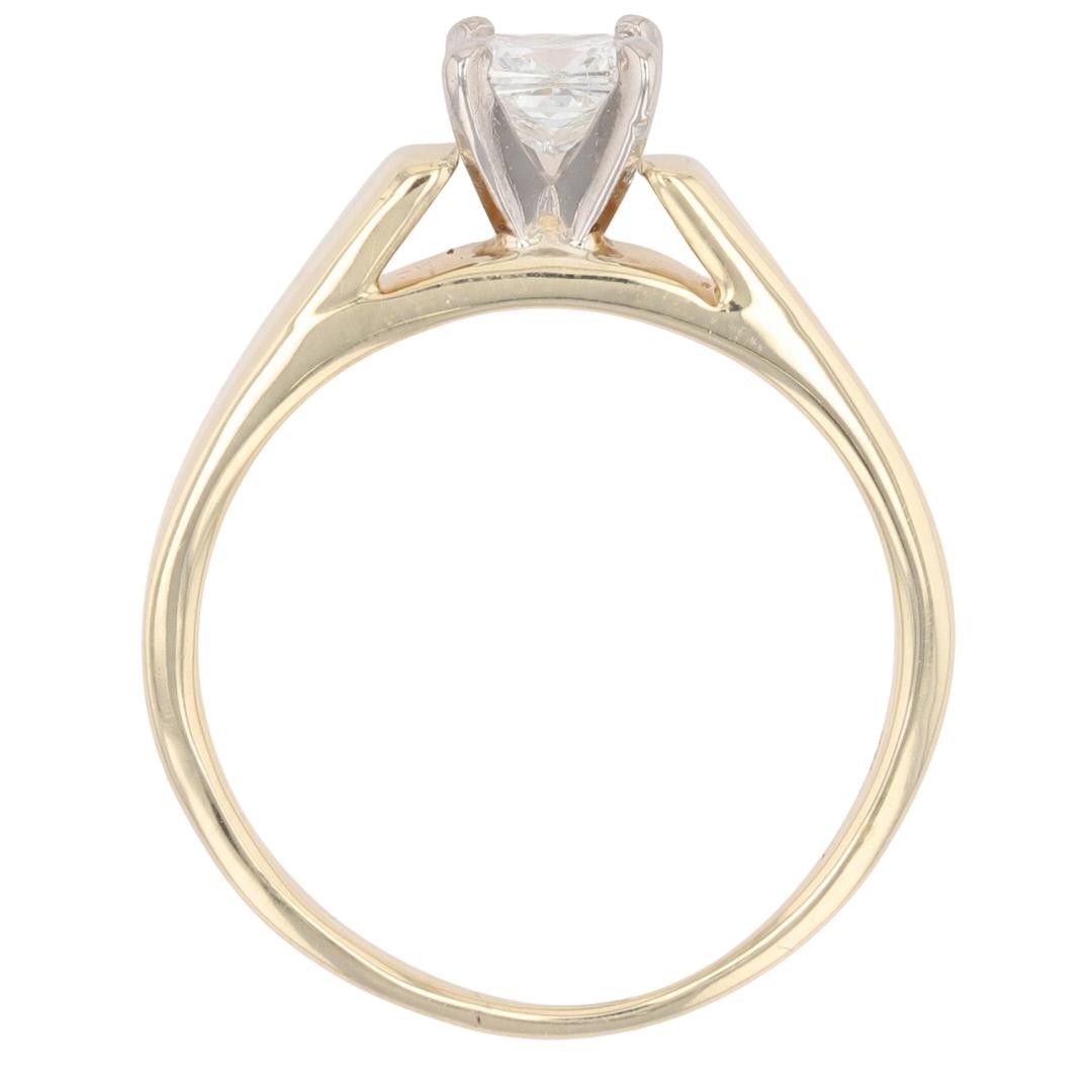 0.60ct Princess Diamond Solitaire Engagement Ring — GIA Certified, 14k Yellow Gold