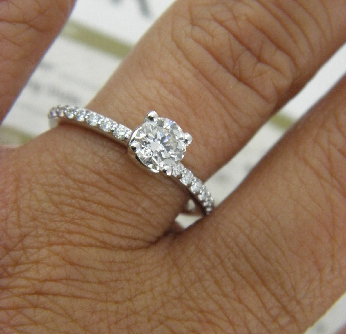 0.60ct Round Brilliant Diamond Engagement Ring — GIA Certified, 18k White Gold