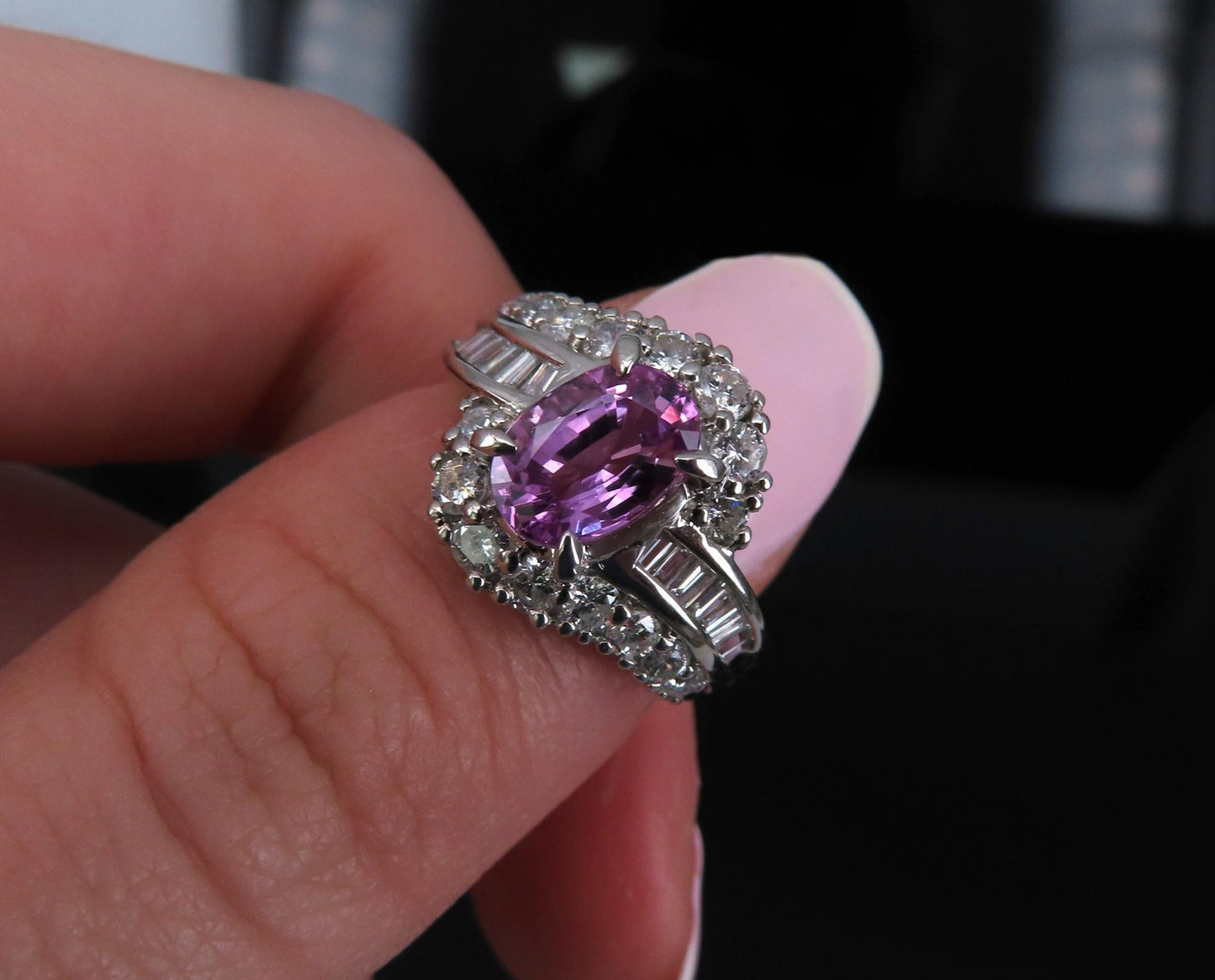 2.02ct Oval Pink Sapphire & 1.00ct Diamond Ring — GIA Certified, Platinum