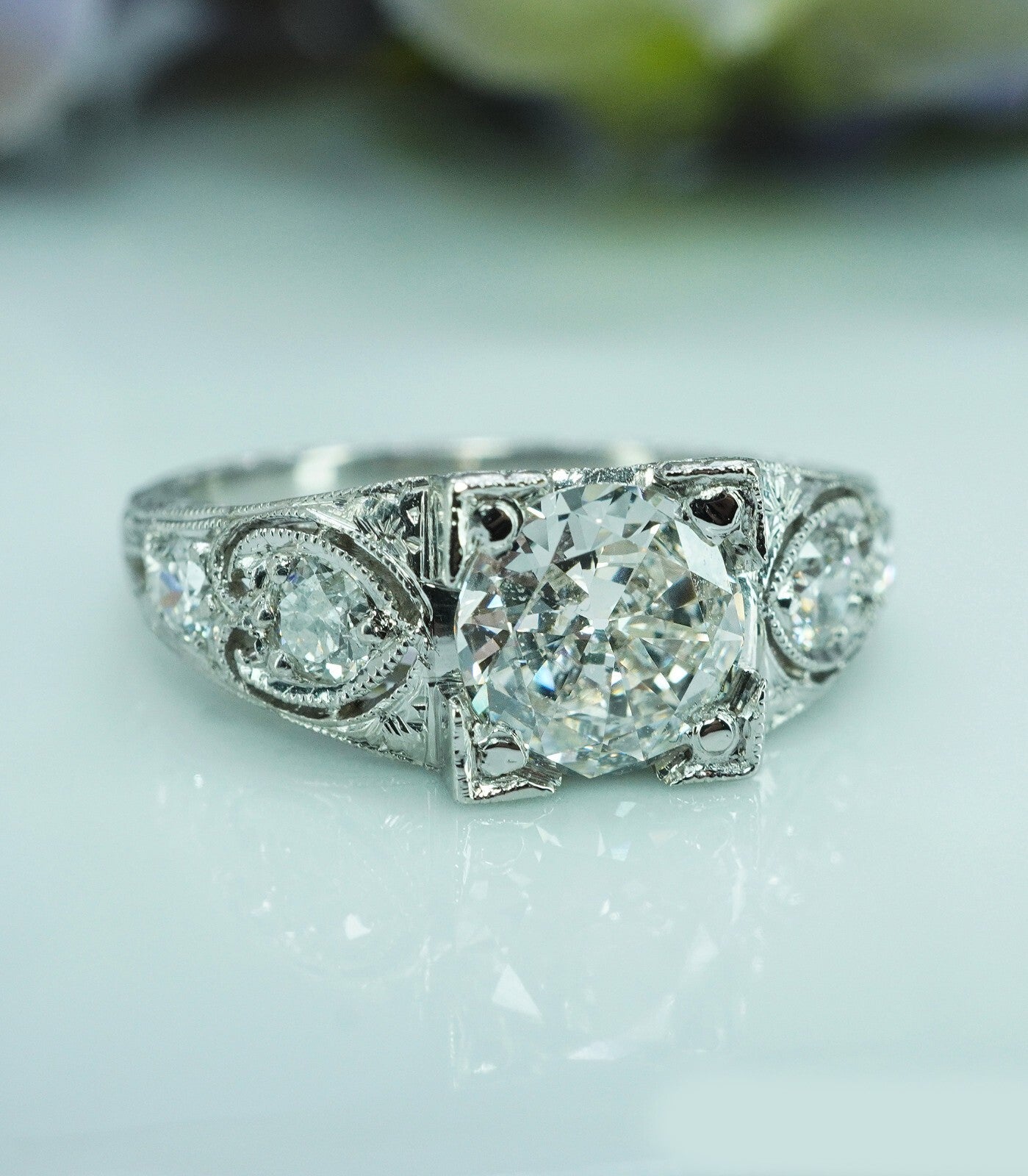 1.32ct Radiant Diamond Engagement Ring — GIA Certified, 14k White Gold