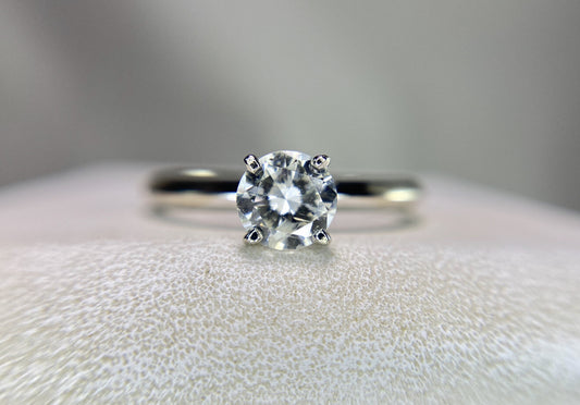 0.47ct Round Brilliant Diamond Solitaire Ring — GIA Certified, 14k White Gold