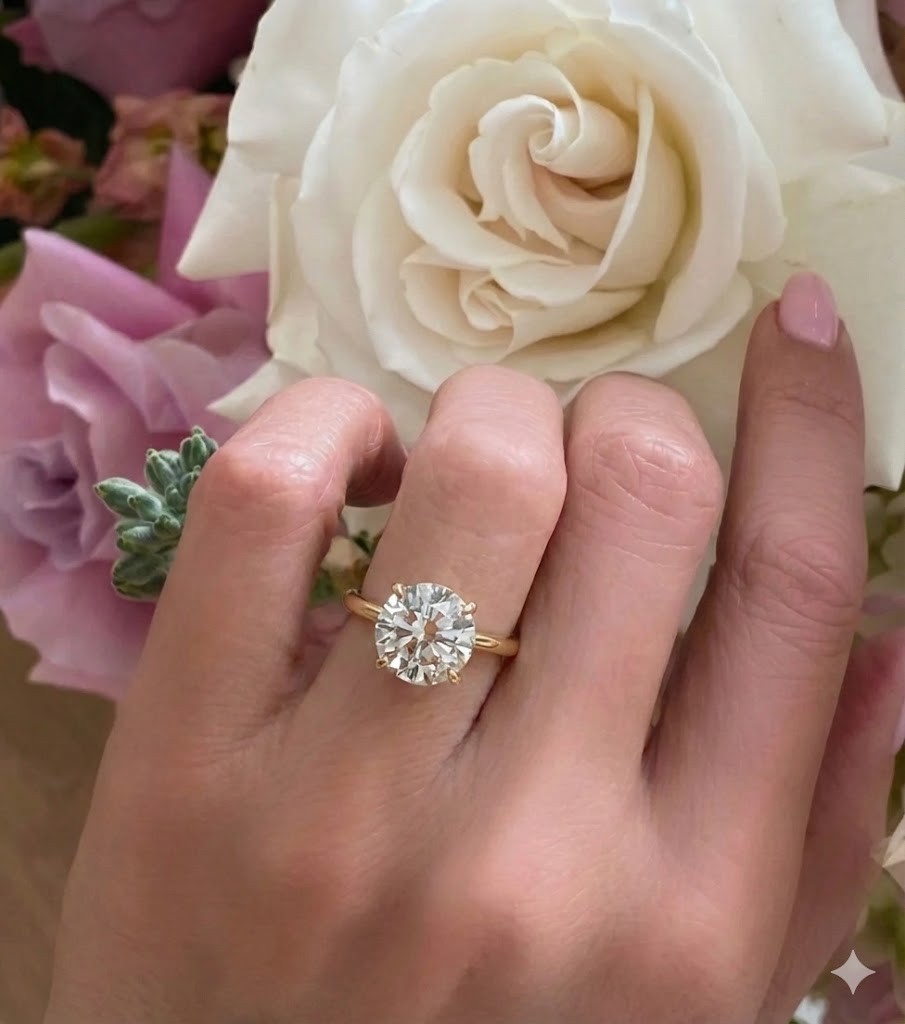 4.07ct Round Brilliant Diamond Solitaire Ring — GIA Certified, 18k Yellow Gold