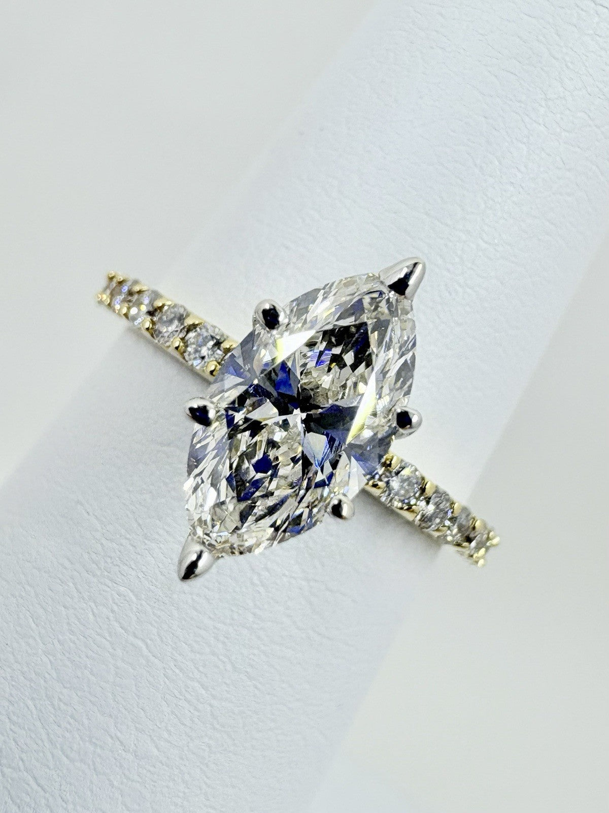 0.90ct Marquise Diamond Engagement Ring — GIA Certified, 14k Two-Tone Gold