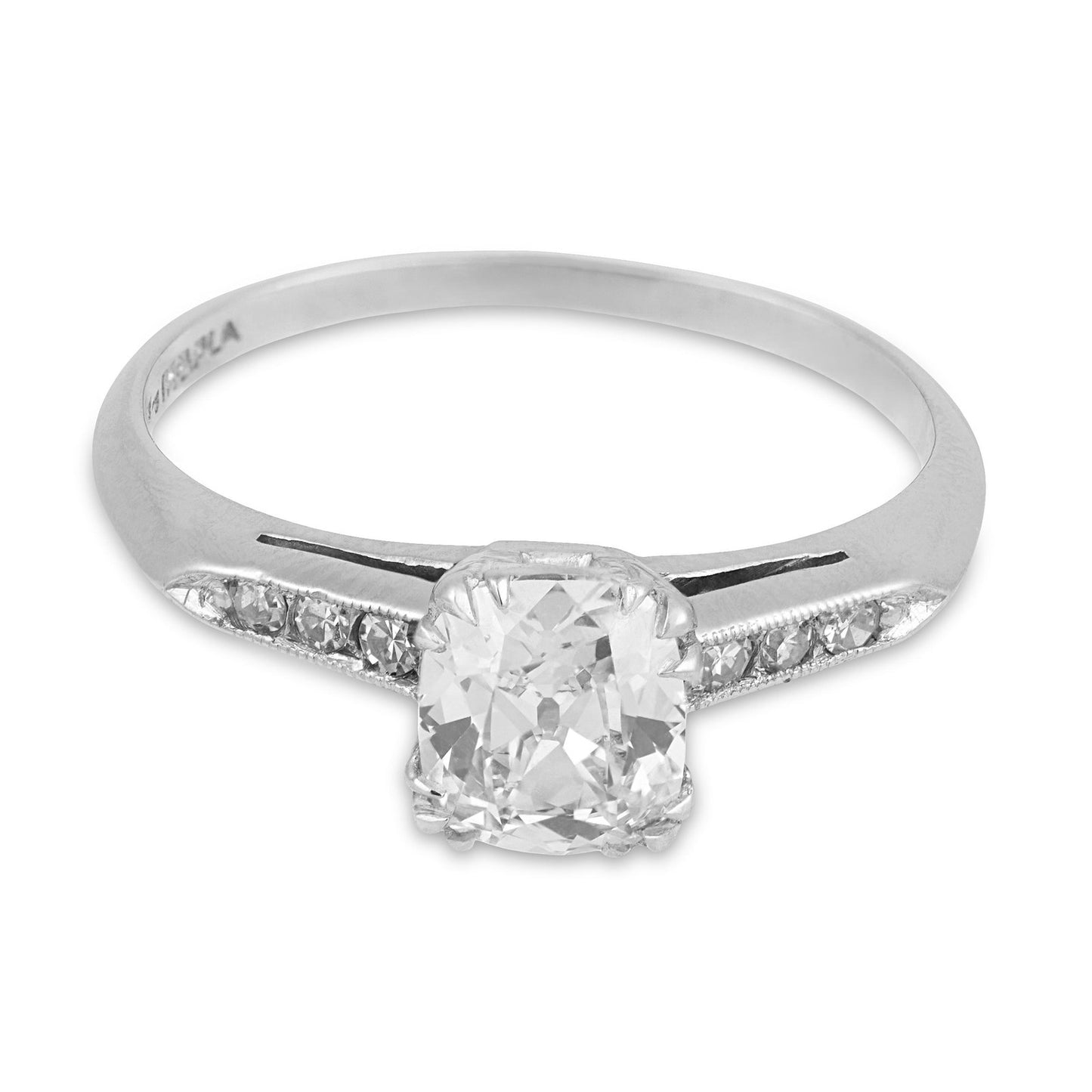 1.10ct Old Mine Cut Diamond Art Deco Ring — GIA Certified, Platinum
