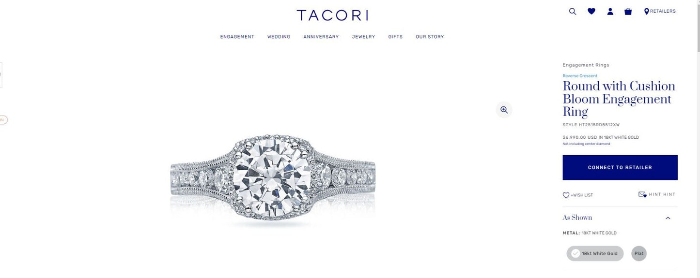 1.05ct Round Brilliant Diamond Engagement Ring — GIA Certified, 18k White Gold