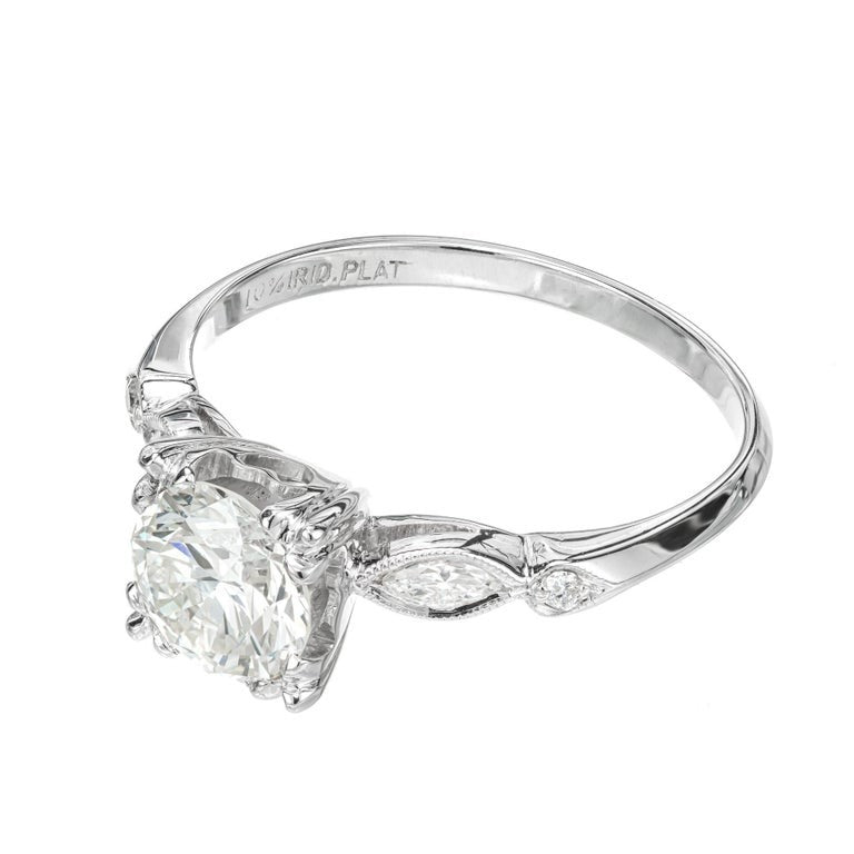 1.10ct Old Mine Cut Diamond Art Deco Ring — GIA Certified, Platinum