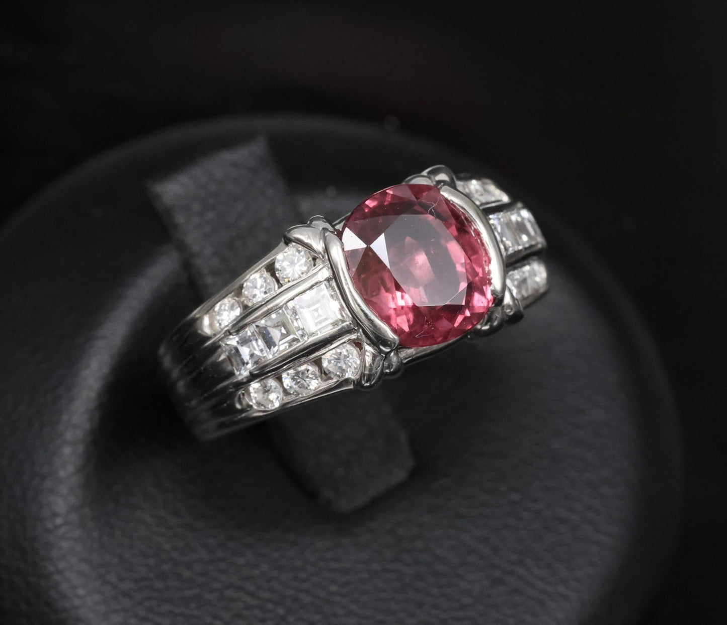 3.04ct Cushion Cut Ruby & Diamond Ring — GIA Certified, Platinum