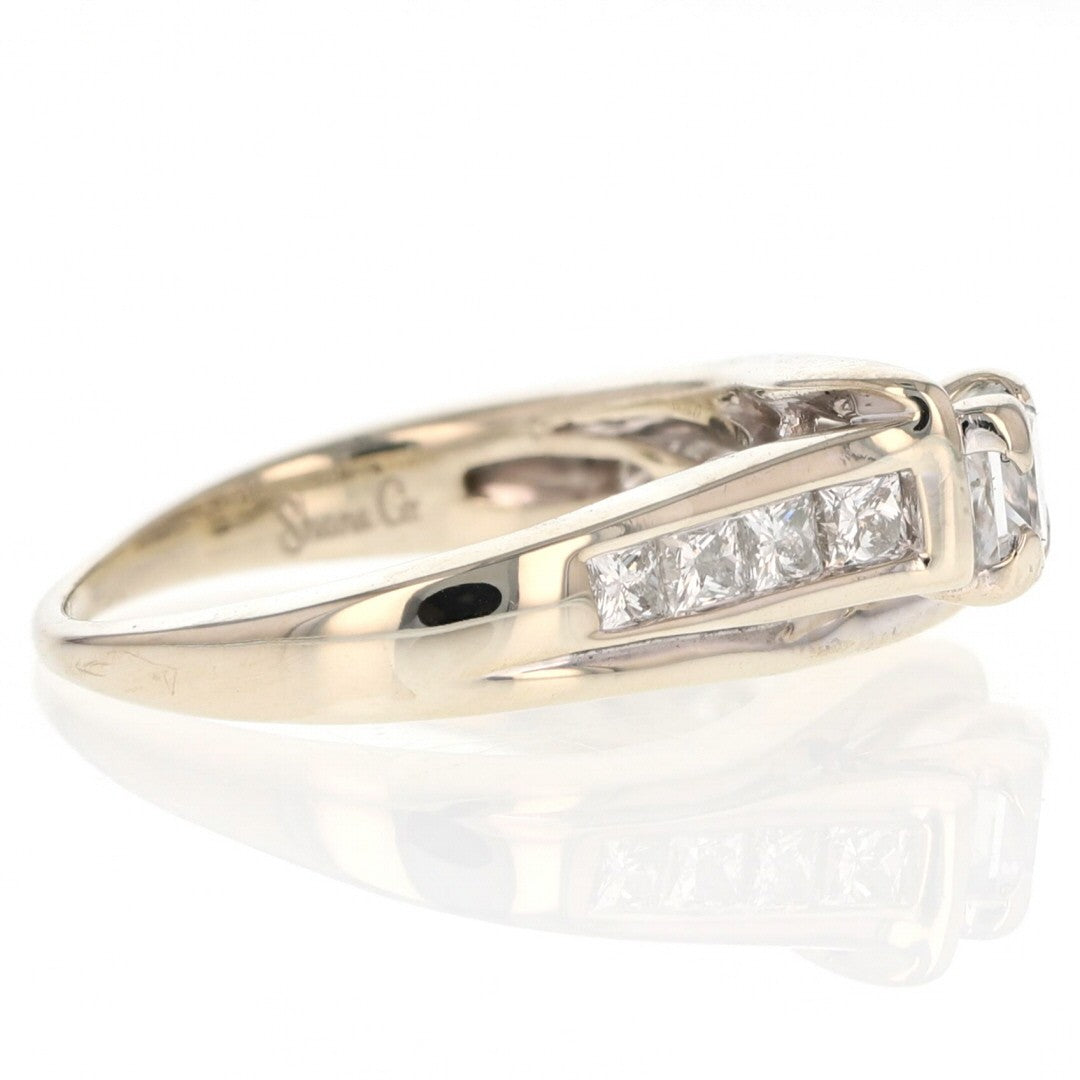 0.72ct Cushion Modified Brilliant Diamond Solitaire Ring — GIA Certified, 14k White Gold