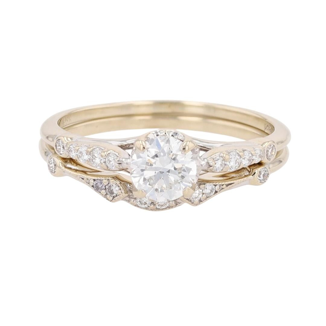 0.50ct Round Brilliant Diamond Solitaire with Accents Ring — GIA Certified, 18k White Gold