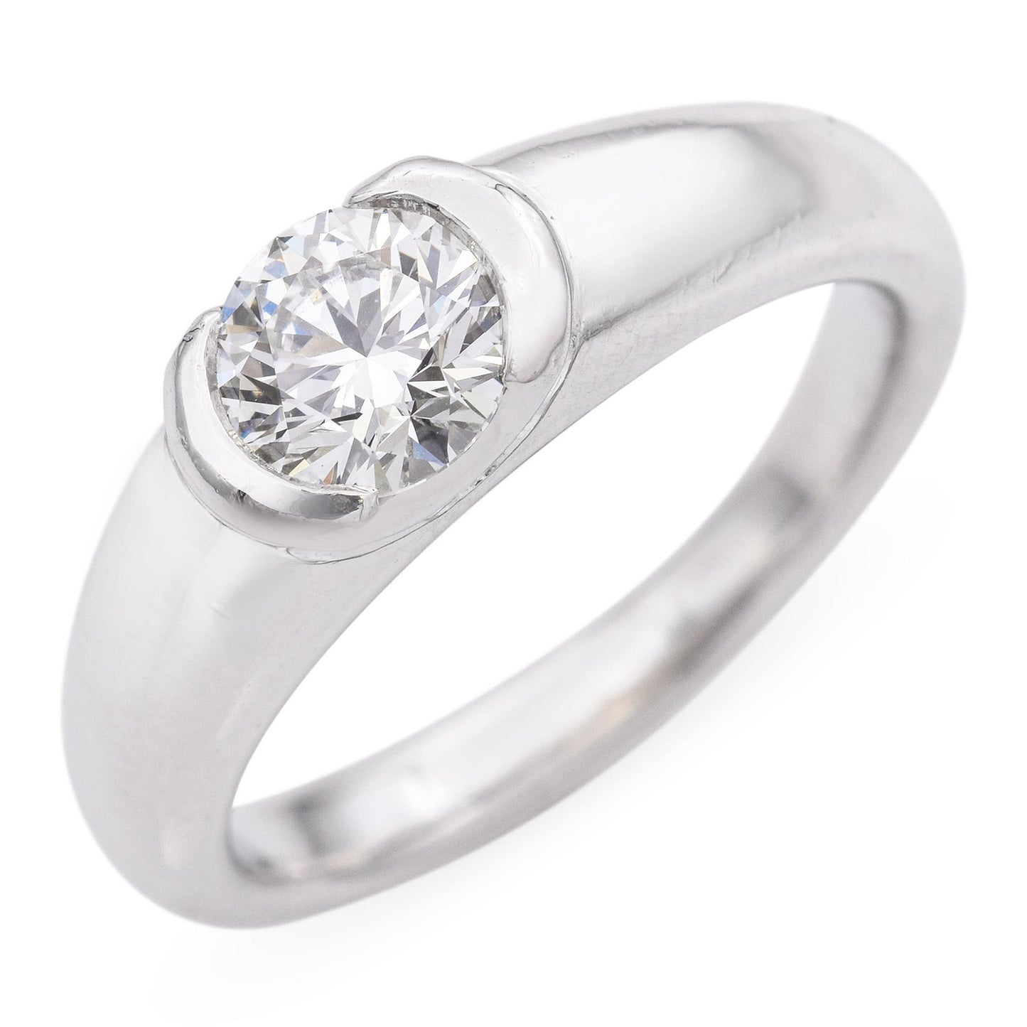 0.72ct Round Brilliant Diamond Engagement Ring — GIA Certified, Platinum