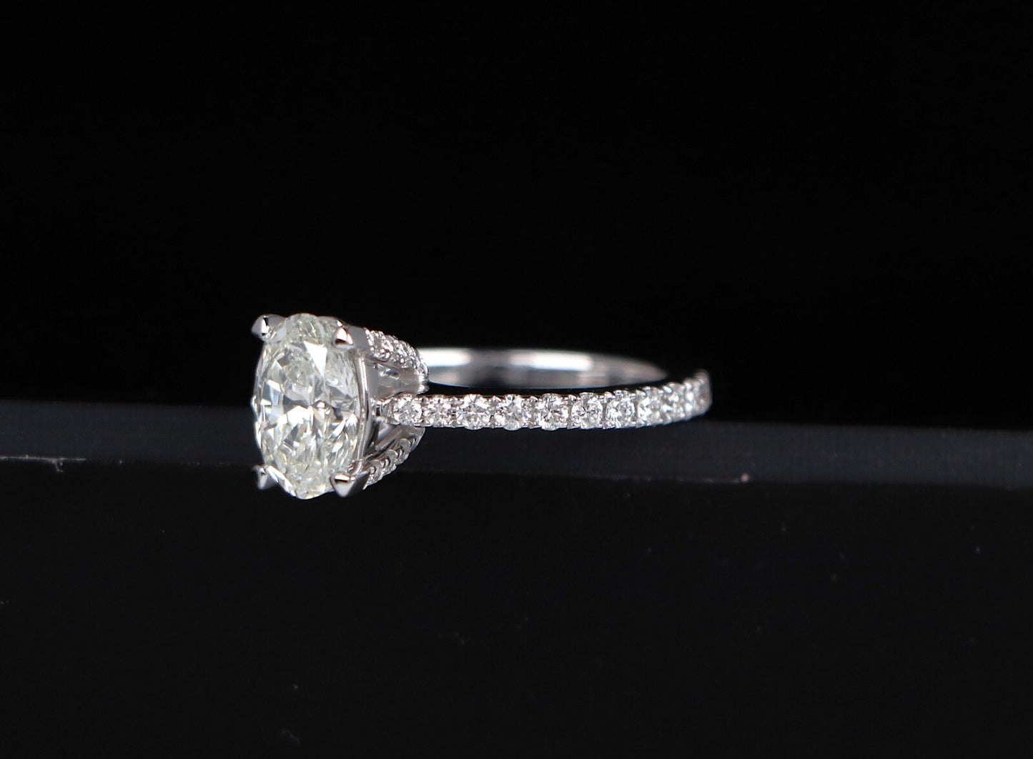 1.51ct Oval Diamond Engagement Ring — GIA Certified, 14k White Gold
