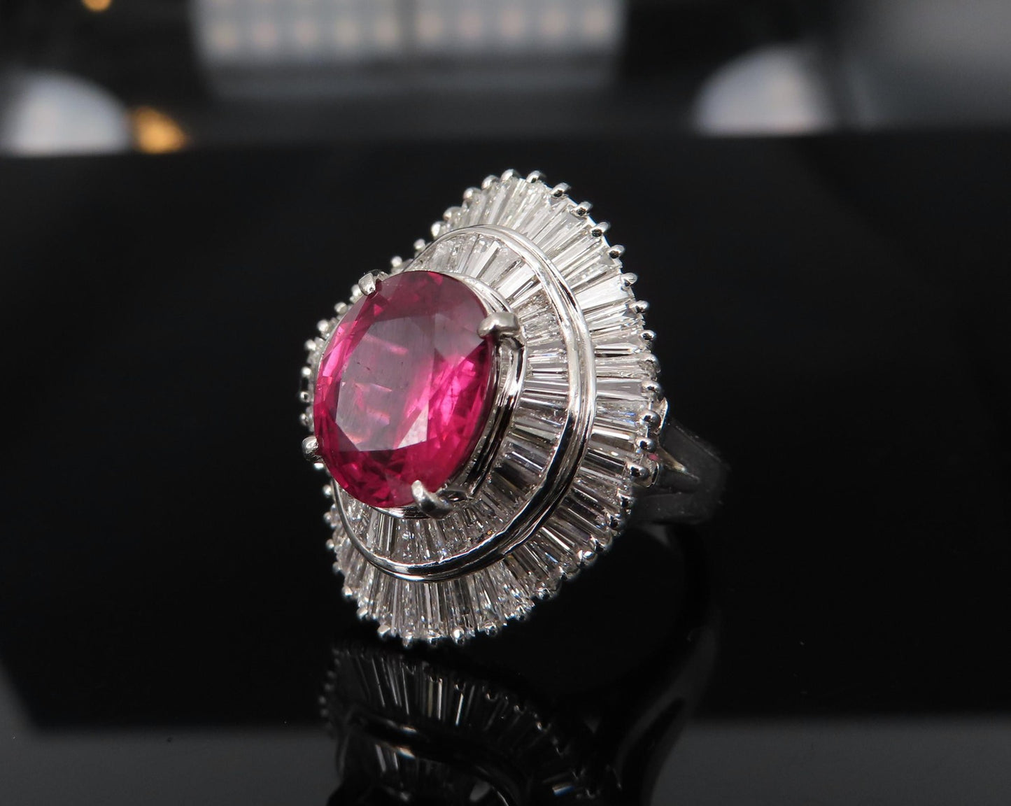 3.04ct Oval Ruby & 1.64ct Diamond Ring — GIA Certified, Platinum