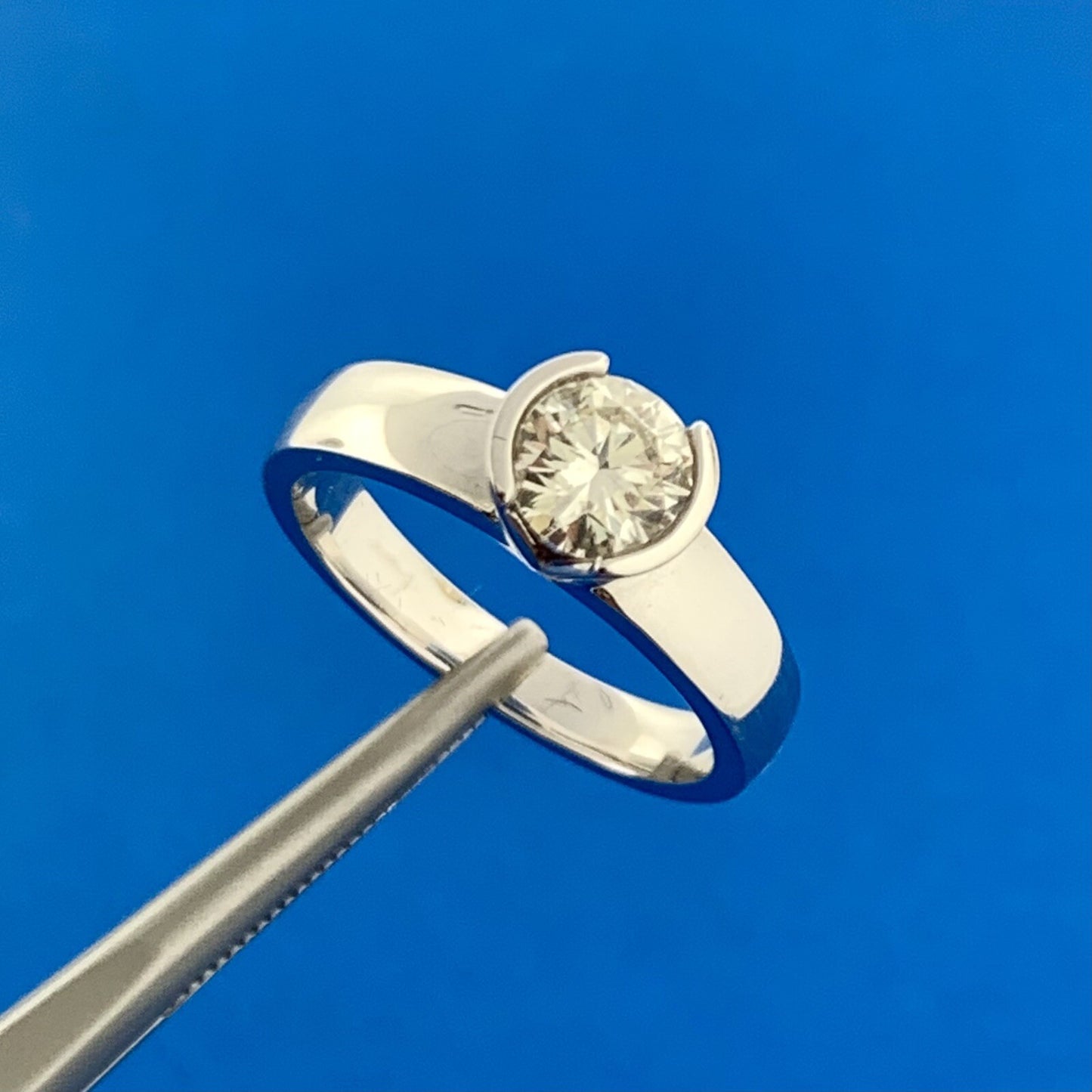 0.62ct Round Brilliant Diamond Engagement Ring — GIA Certified, 14k White Gold