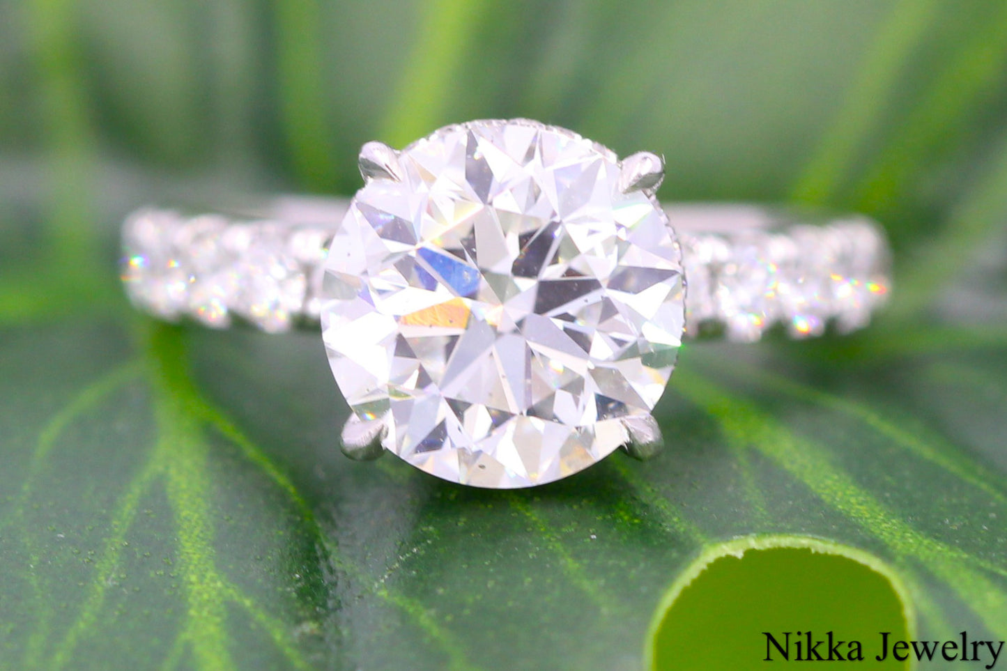 3.51ct Round Brilliant Diamond Hidden Halo Ring — GIA Certified, 18k White Gold