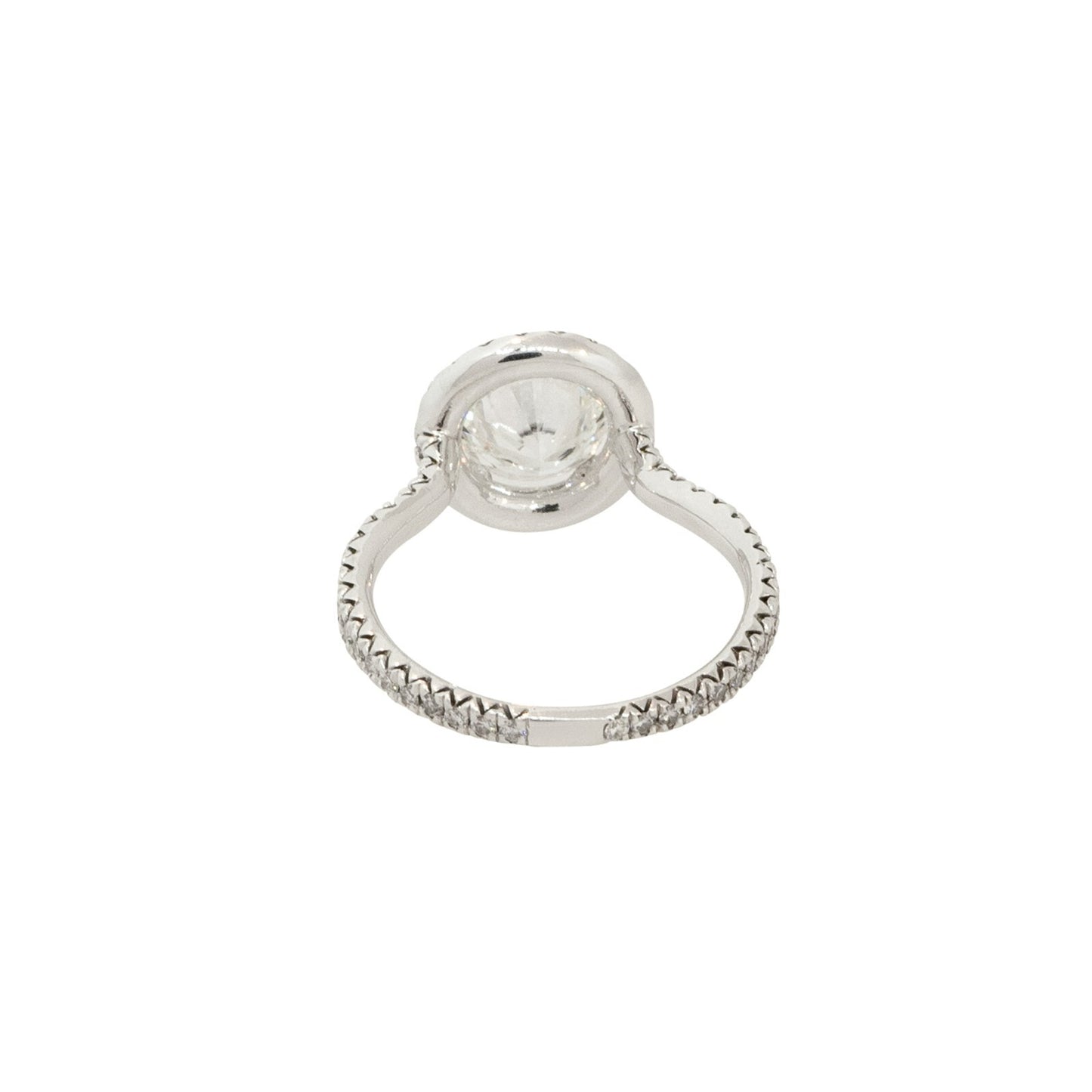 1.47ct Round Brilliant Diamond Halo Engagement Ring — GIA Certified, 18k White Gold