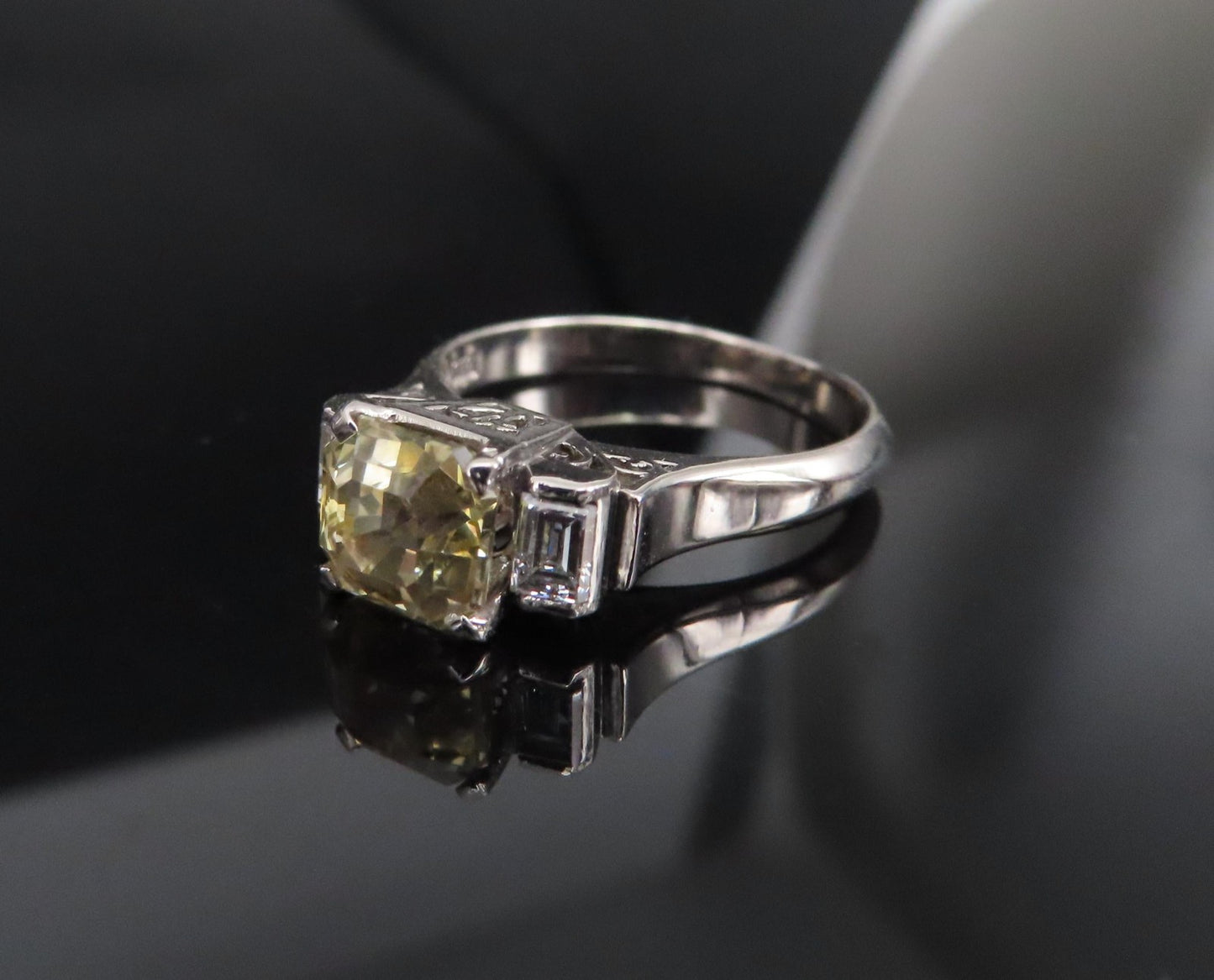 1.87ct Yellow Sapphire & 0.45ct Diamond Ring — GIA Certified, Platinum