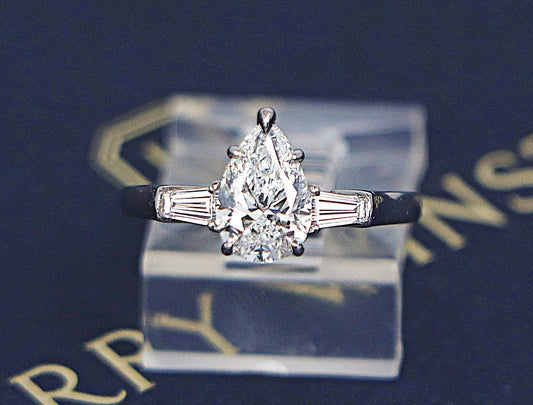 1.29ct Pear Brilliant Diamond Solitaire Ring — GIA Certified, Platinum