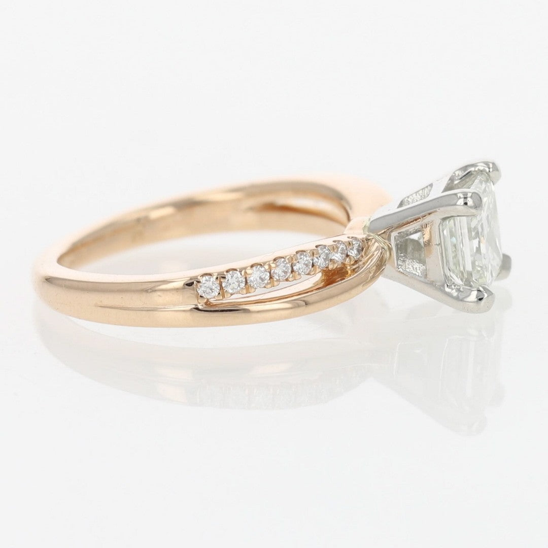 1.11ct Princess Diamond Solitaire with Accents Ring — GIA Certified, 14k Rose Gold