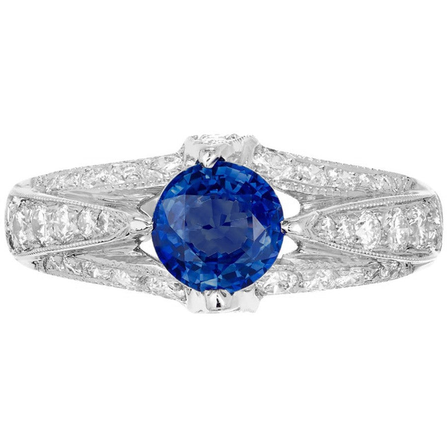 0.93ct Cushion Diamond Halo Engagement Ring — GIA Certified, 18k Two-Tone Gold