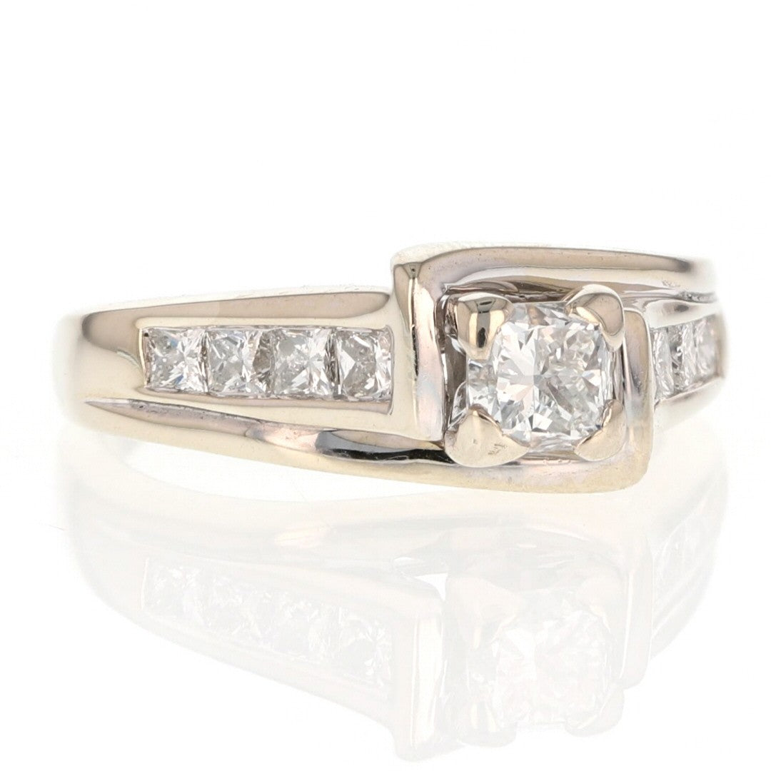 0.72ct Cushion Modified Brilliant Diamond Solitaire Ring — GIA Certified, 14k White Gold