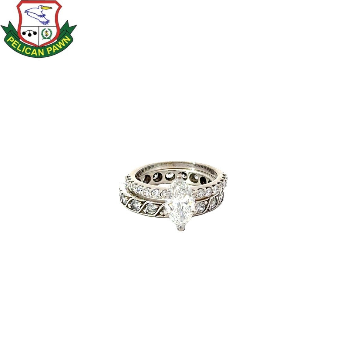 1.7ct Marquise Diamond Wedding Set — GIA Certified, 14k White Gold