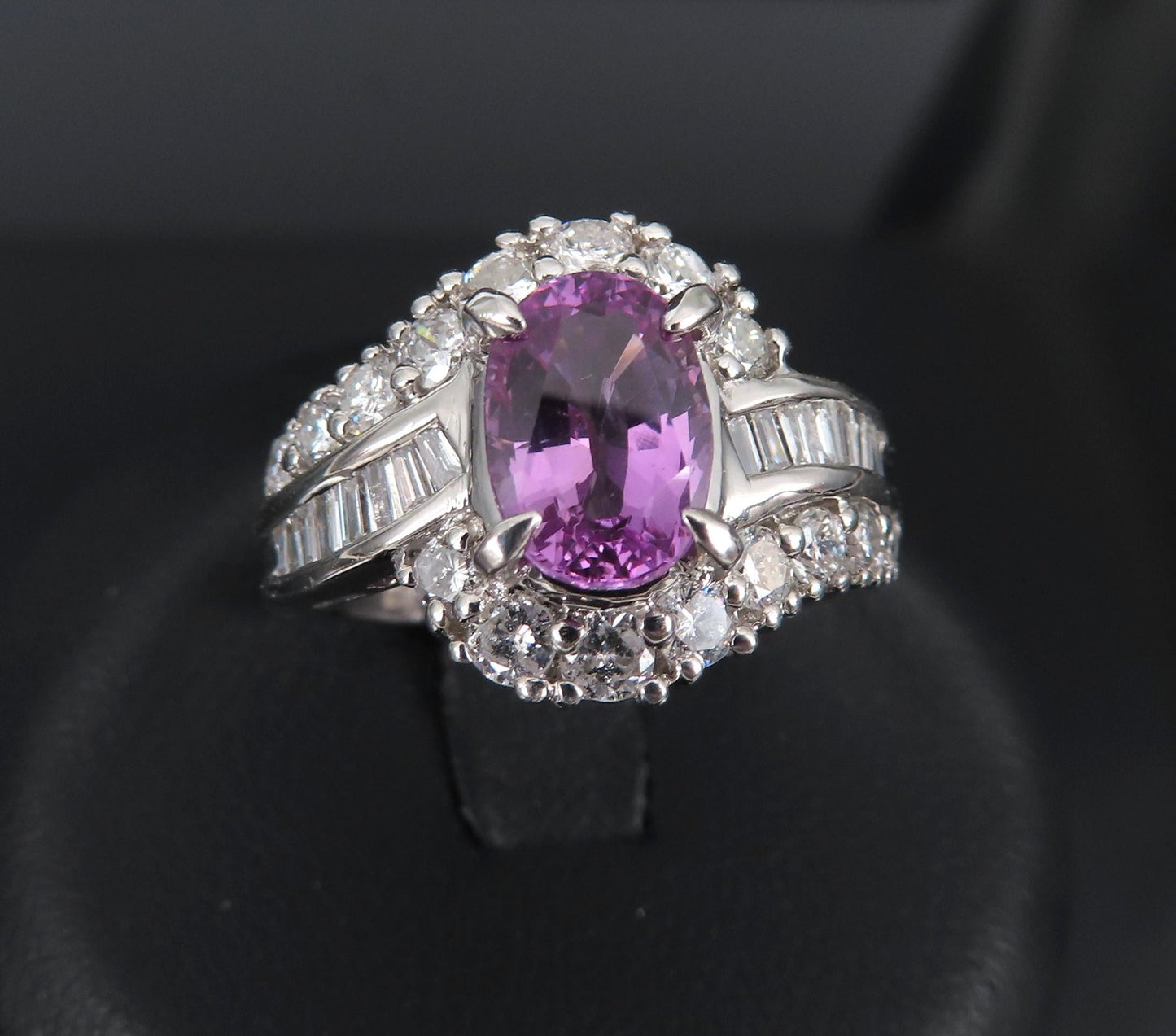 2.02ct Oval Pink Sapphire & 1.00ct Diamond Ring — GIA Certified, Platinum