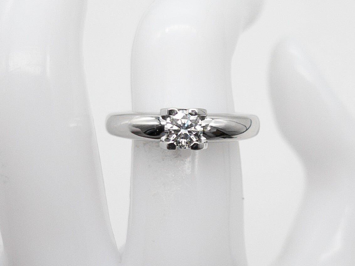 0.50ct Round Brilliant Diamond Cartier Ring — GIA Certified, 18k White Gold