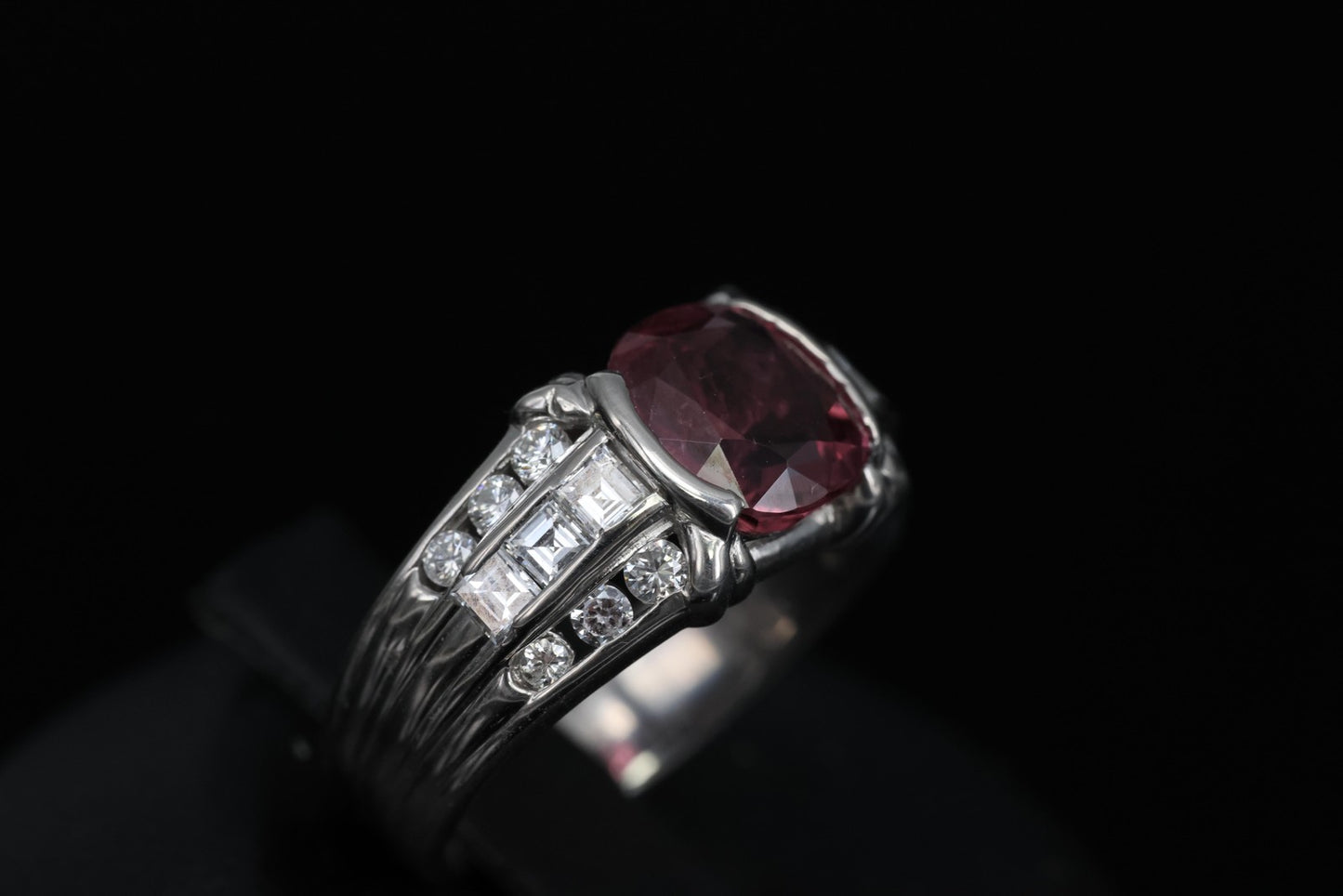 3.04ct Cushion Cut Ruby & Diamond Ring — GIA Certified, Platinum