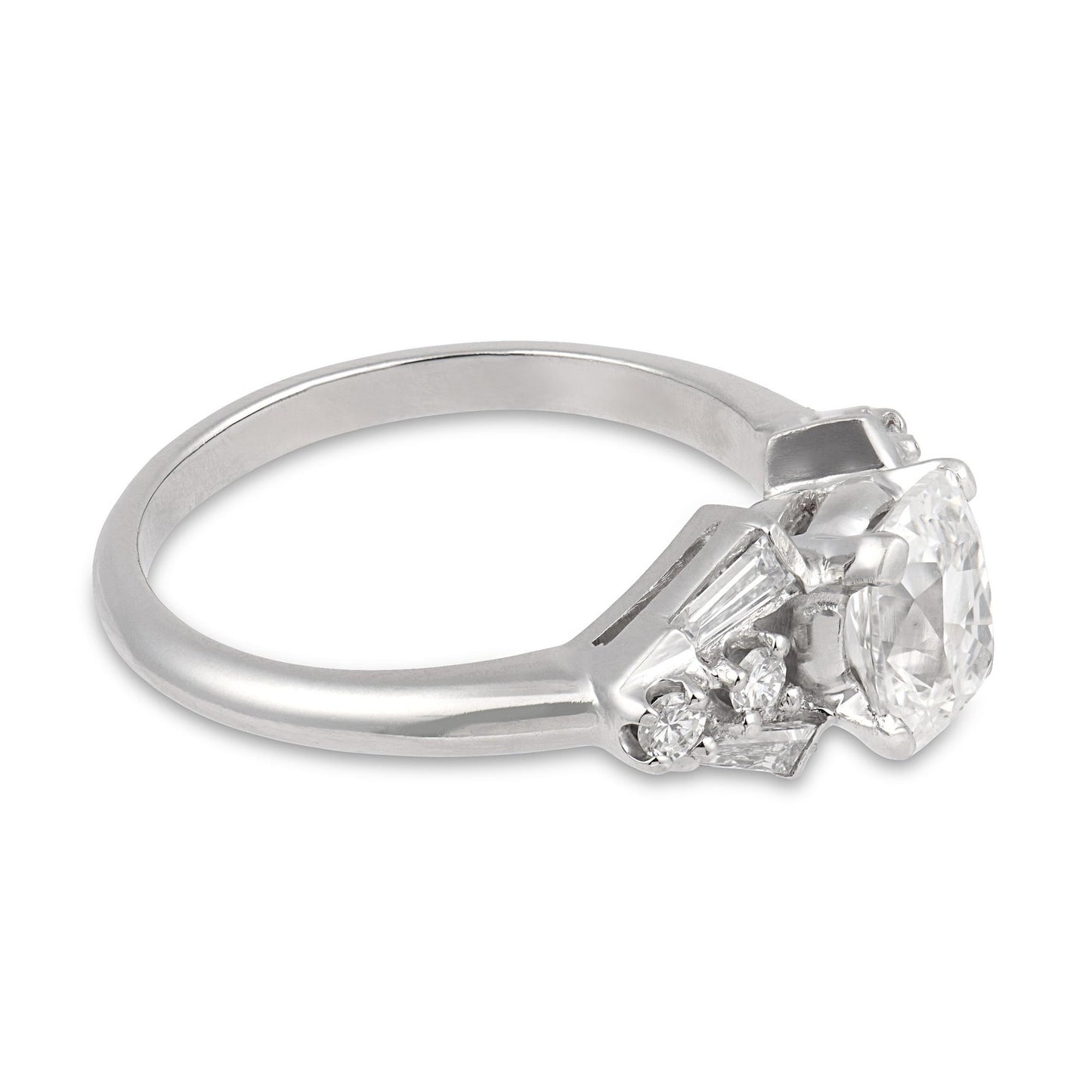 1.08ct Old Mine Cut Diamond Engagement Ring — GIA Certified, Platinum