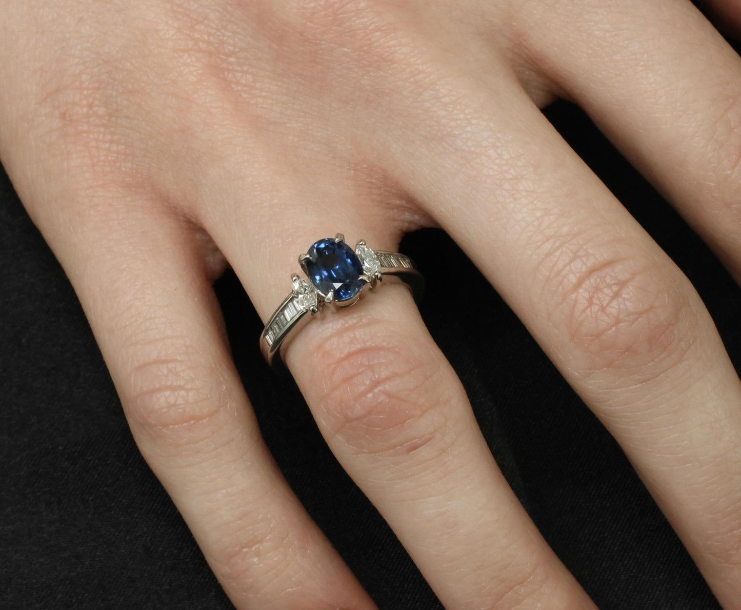 1.97ct Oval Blue Sapphire & Diamond Ring — GIA Certified, Platinum
