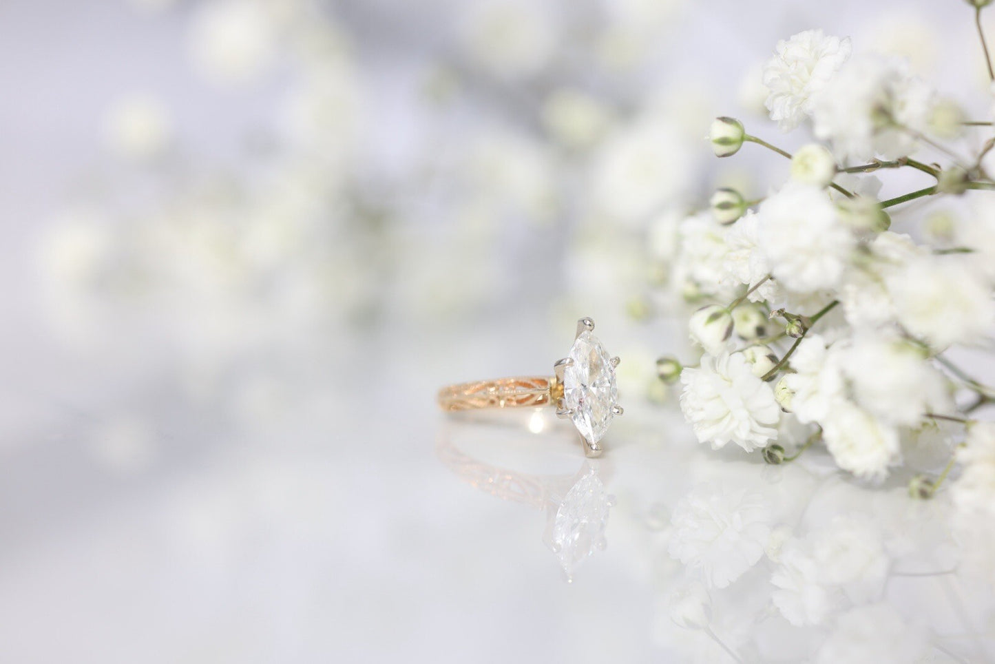 1.20ct Marquise Brilliant Diamond Ring — GIA Certified, 14k Yellow Gold