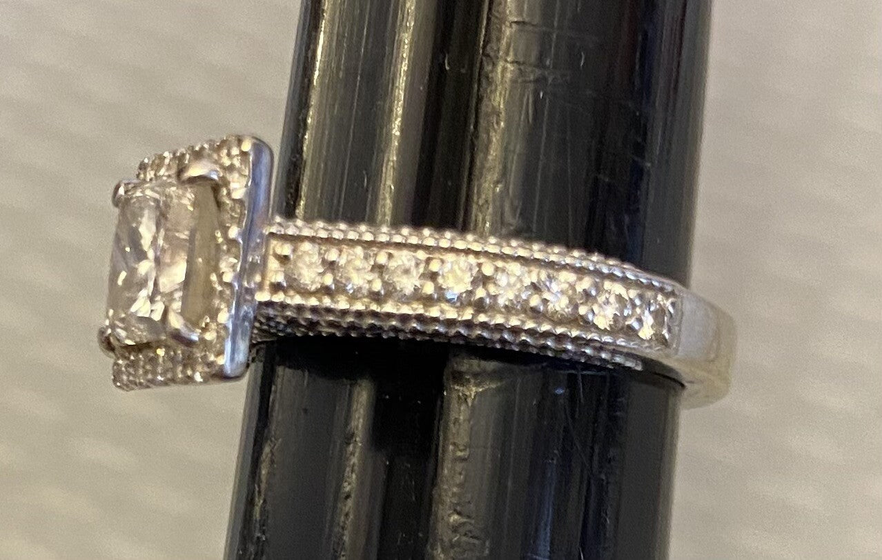 1.7ct Princess Cut Diamond Wedding Set — GIA Certified, 14k White Gold