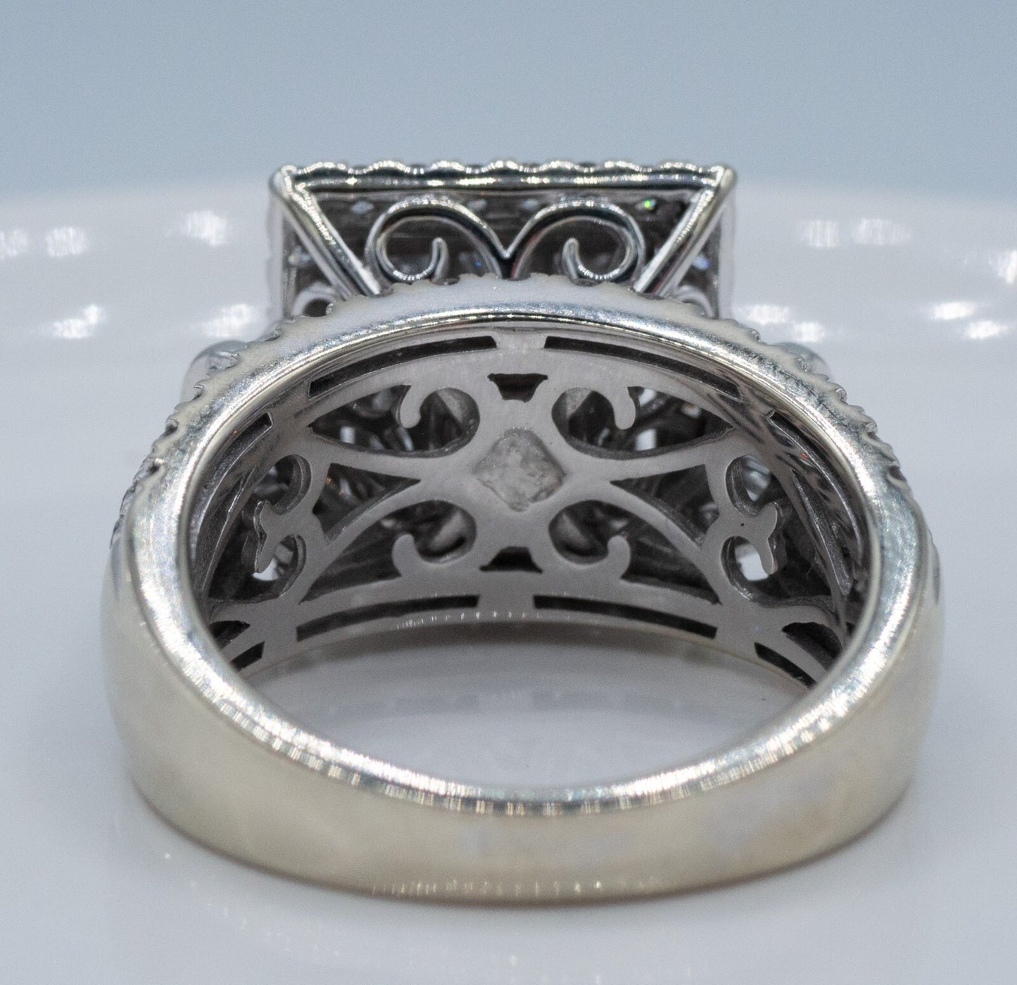 3.19ct Princess Cut Diamond Halo Wedding Set — GIA Certified, 14k White Gold