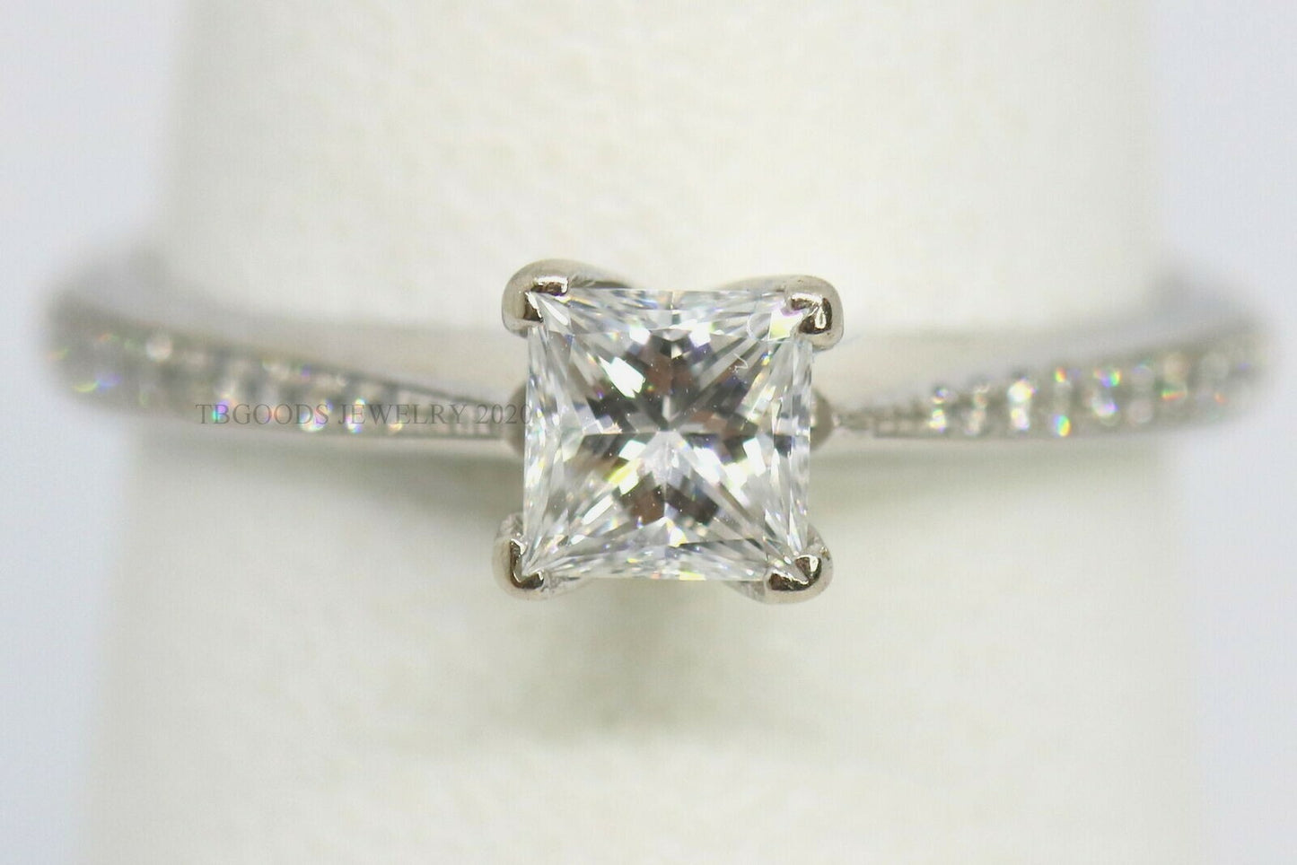 0.50ct Princess Diamond Solitaire Engagement Ring — GIA Certified, 18k White Gold