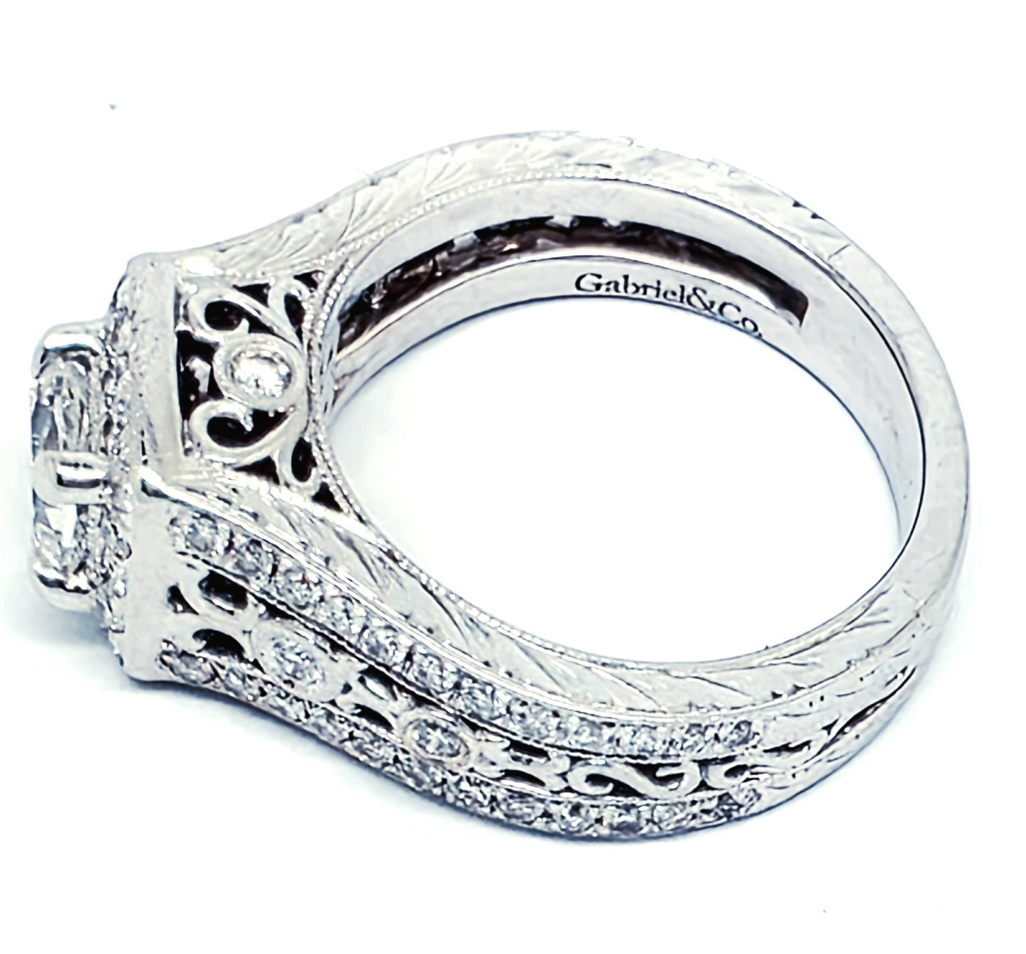 0.70ct Cushion Brilliant Diamond Halo Engagement Ring — GIA Certified, 14k White Gold