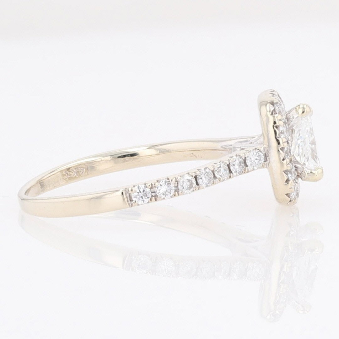 1.13ct Cushion Diamond Halo Engagement Ring — GIA Certified, 14k White Gold