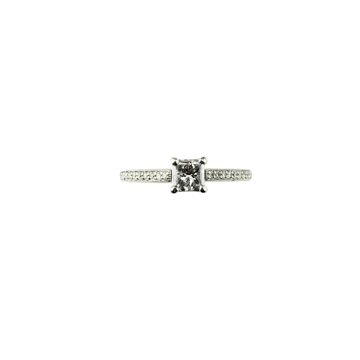 0.42ct Square Modified Brilliant Diamond Engagement Ring — GIA Certified, 14k White Gold