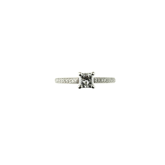 0.42ct Square Modified Brilliant Diamond Engagement Ring — GIA Certified, 14k White Gold