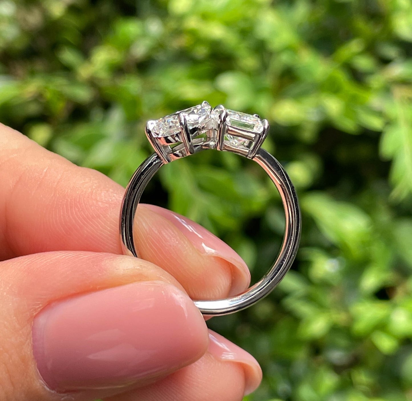 2.19ct Pear & Radiant Diamond Two-Stone Ring — GIA Certified, Platinum
