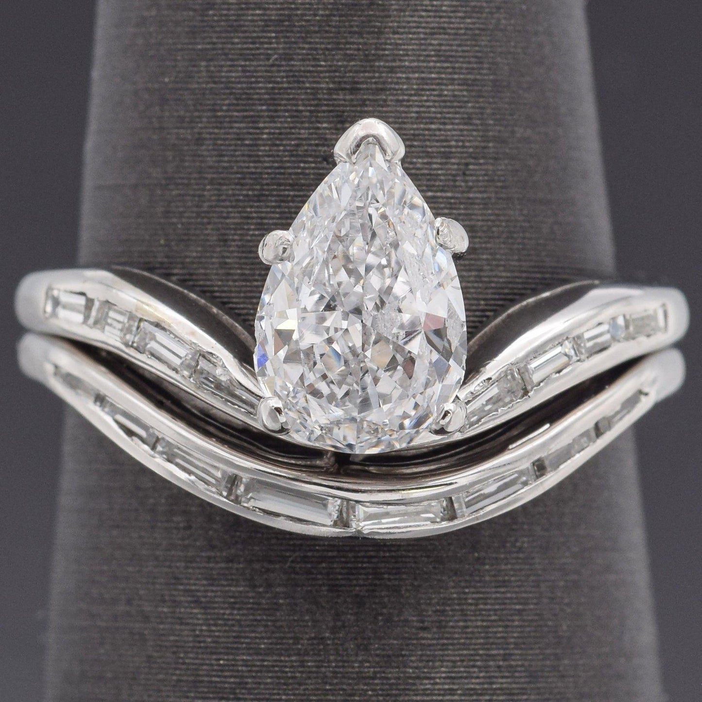 0.99ct Pear Brilliant Diamond Ring — GIA Certified, 14k White Gold
