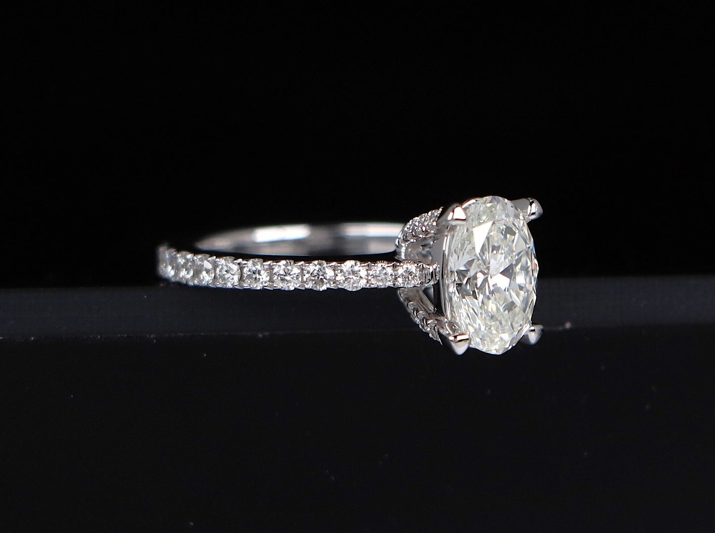 1.51ct Oval Diamond Engagement Ring — GIA Certified, 14k White Gold