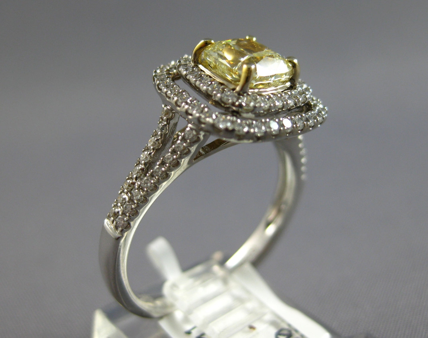 1.47ct Round Brilliant Diamond Halo Engagement Ring — GIA Certified, 18k White Gold
